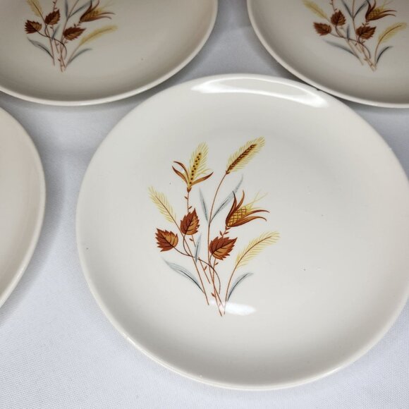 8 Vintage 6.5" Taylor Smith & Taylor Wheat Pattern Ceramic Bread/Dessert Plates - Picture 3 of 6
